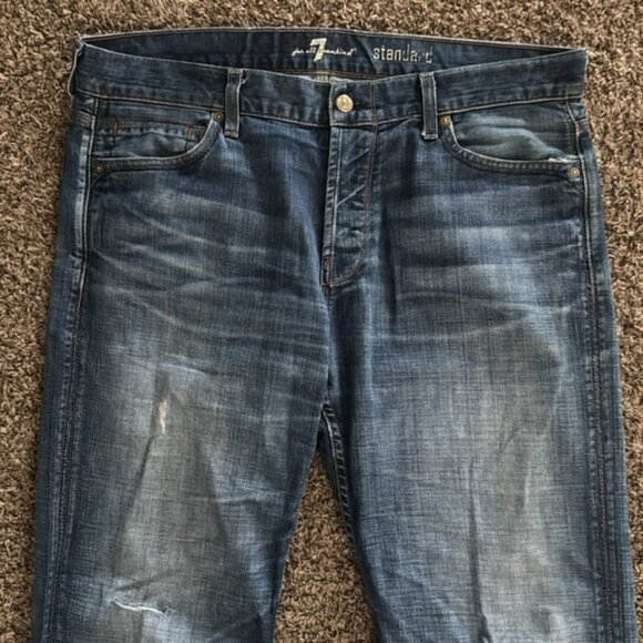 7 For All Mankind 38 x 32 Medium Wash Standard Jeans - Picture 2 of 13